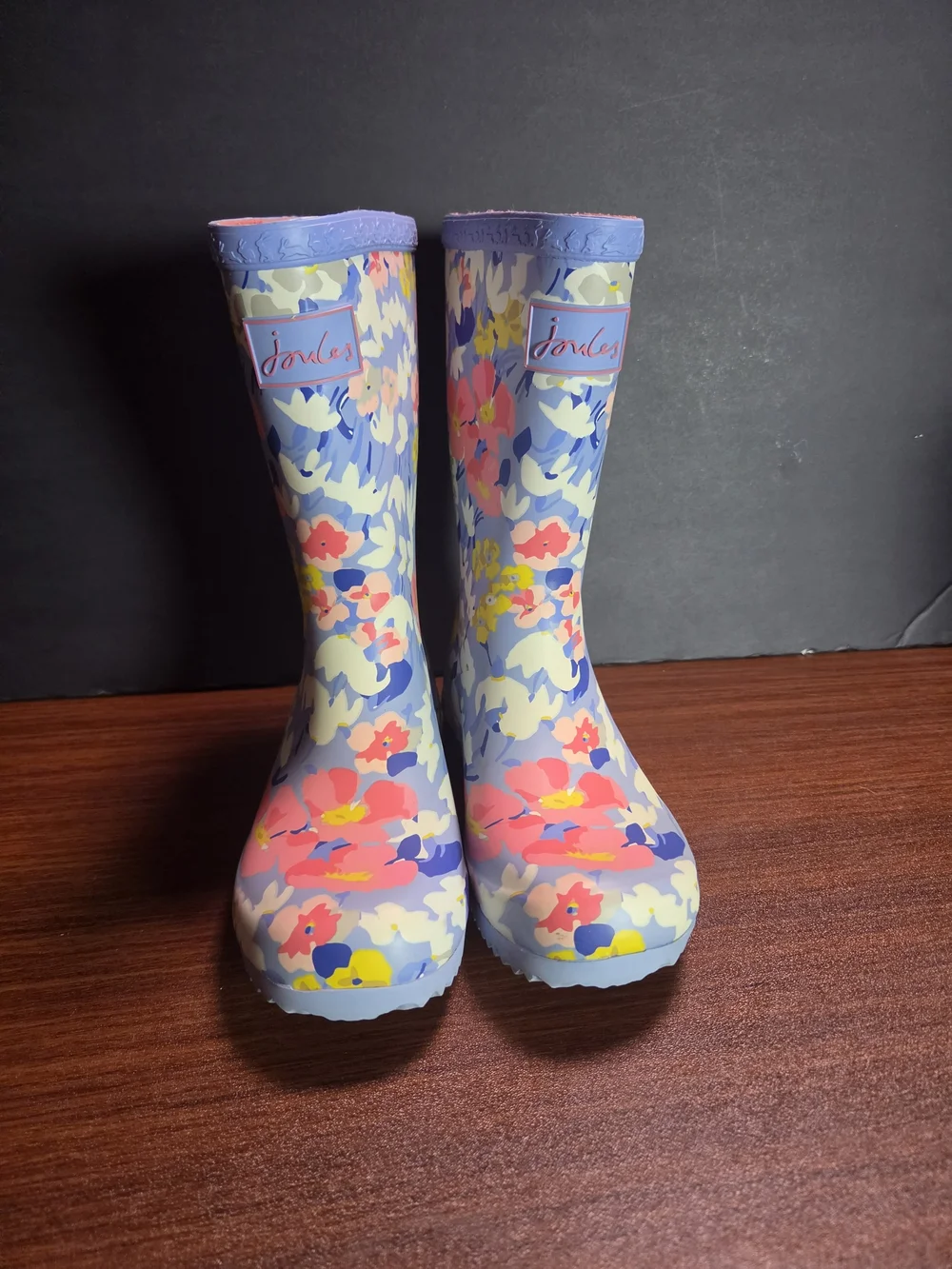 Joules Kids Floral Rain Boots - Purple Pink Multi